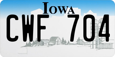 IA license plate CWF704