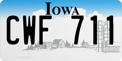 IA license plate CWF711