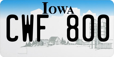 IA license plate CWF800