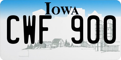 IA license plate CWF900