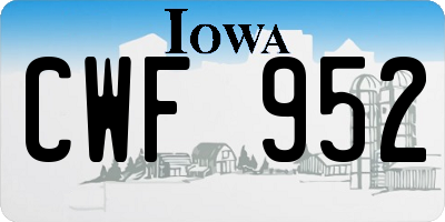 IA license plate CWF952