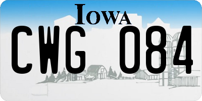 IA license plate CWG084