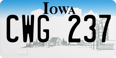 IA license plate CWG237