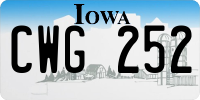 IA license plate CWG252