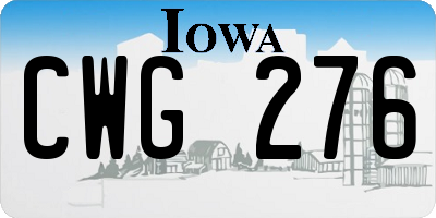 IA license plate CWG276