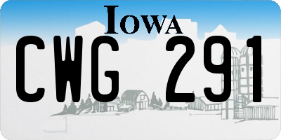 IA license plate CWG291