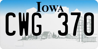 IA license plate CWG370