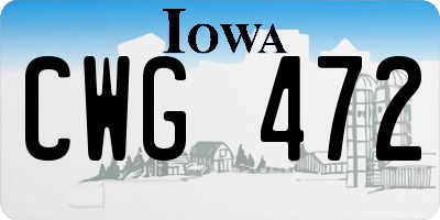 IA license plate CWG472