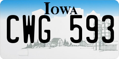 IA license plate CWG593
