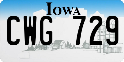 IA license plate CWG729