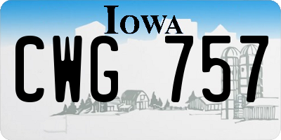 IA license plate CWG757