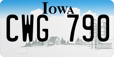 IA license plate CWG790
