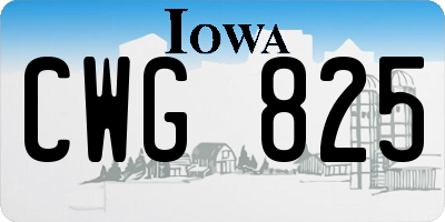 IA license plate CWG825