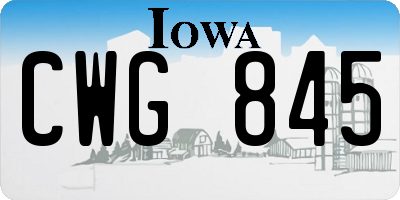 IA license plate CWG845