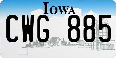 IA license plate CWG885