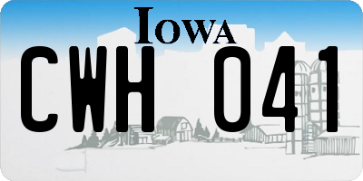 IA license plate CWH041