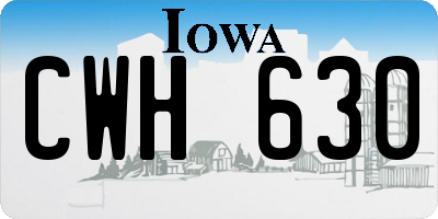 IA license plate CWH630