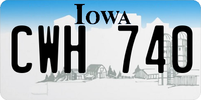 IA license plate CWH740