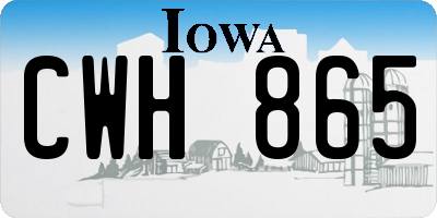 IA license plate CWH865
