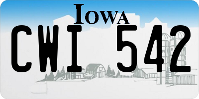 IA license plate CWI542