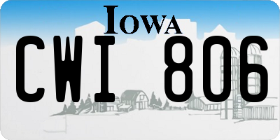 IA license plate CWI806