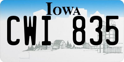 IA license plate CWI835