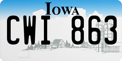IA license plate CWI863