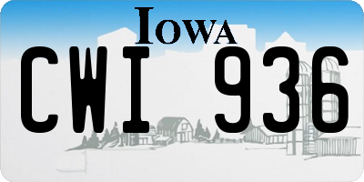 IA license plate CWI936