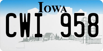 IA license plate CWI958