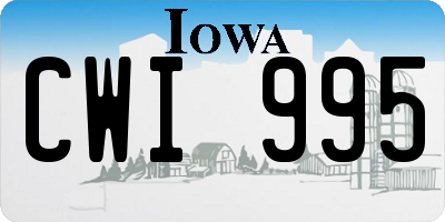 IA license plate CWI995