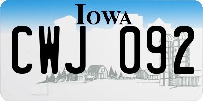 IA license plate CWJ092
