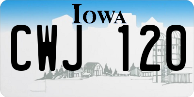 IA license plate CWJ120