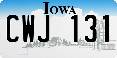 IA license plate CWJ131