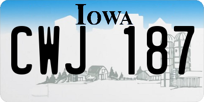 IA license plate CWJ187