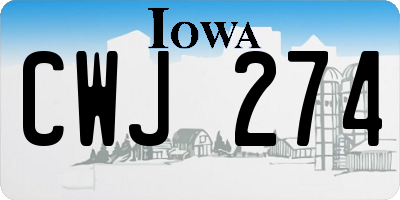 IA license plate CWJ274