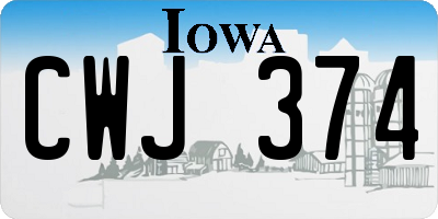 IA license plate CWJ374