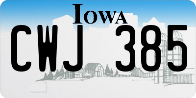 IA license plate CWJ385