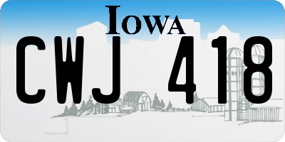 IA license plate CWJ418