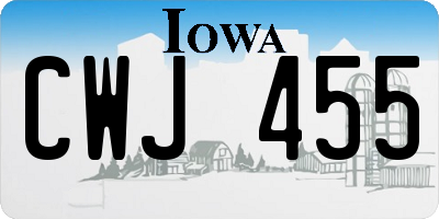 IA license plate CWJ455