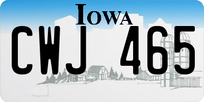 IA license plate CWJ465