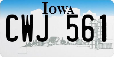 IA license plate CWJ561