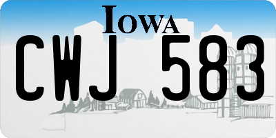 IA license plate CWJ583