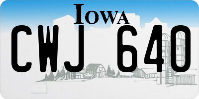 IA license plate CWJ640