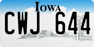 IA license plate CWJ644
