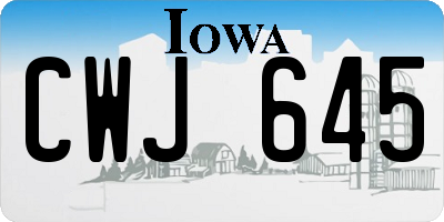 IA license plate CWJ645