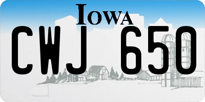 IA license plate CWJ650