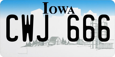 IA license plate CWJ666