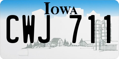 IA license plate CWJ711