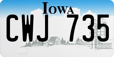 IA license plate CWJ735