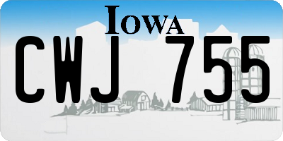 IA license plate CWJ755